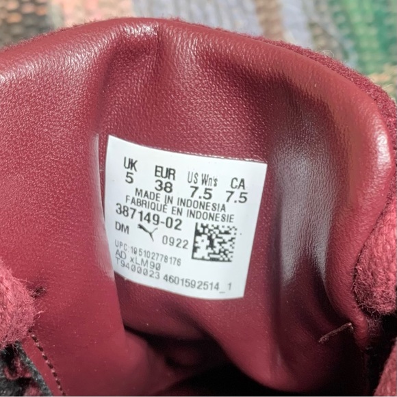 Puma Aubergine Mayze Stack Leather Platform Sneakers VGUC - Picture 11 of 12